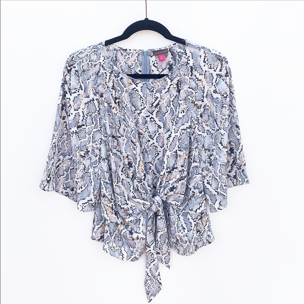 Vince Camuto Snake Python Print Tie Knot Top - image 2